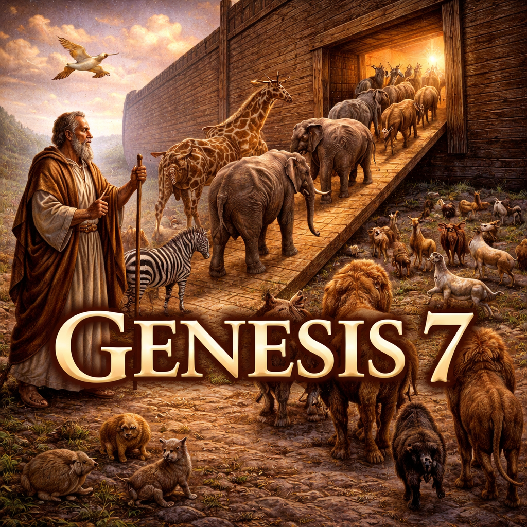 The Bible – An Illustrated Story in Six Languages – Genesis 7