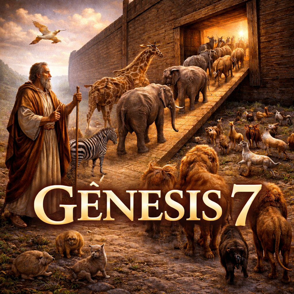 La Biblia – Una historia ilustrada en seis idiomas – Génesis 7