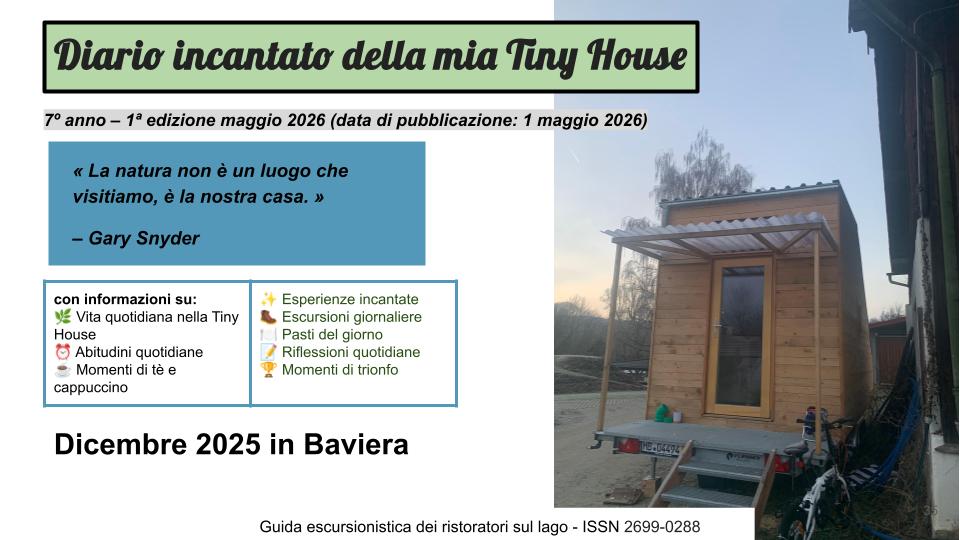 Il diario incantato della mia Tiny House – Dicembre 2025 – come diario fotografico e testuale in 6 lingue