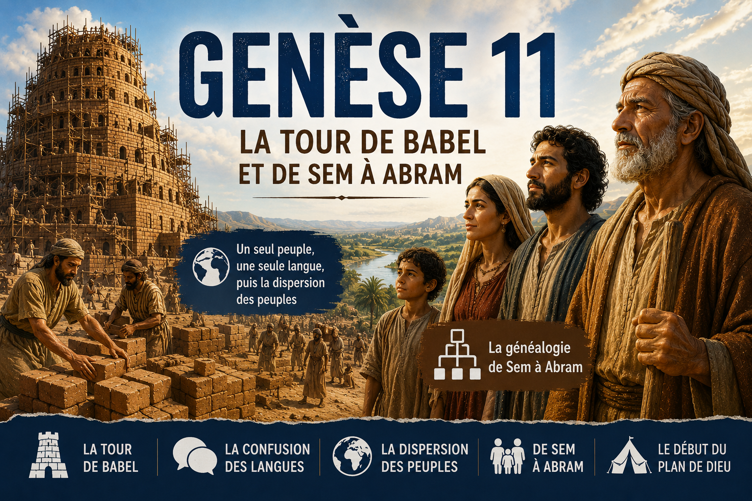 La Bible – Une histoire illustrée en six langues – Genèse 11