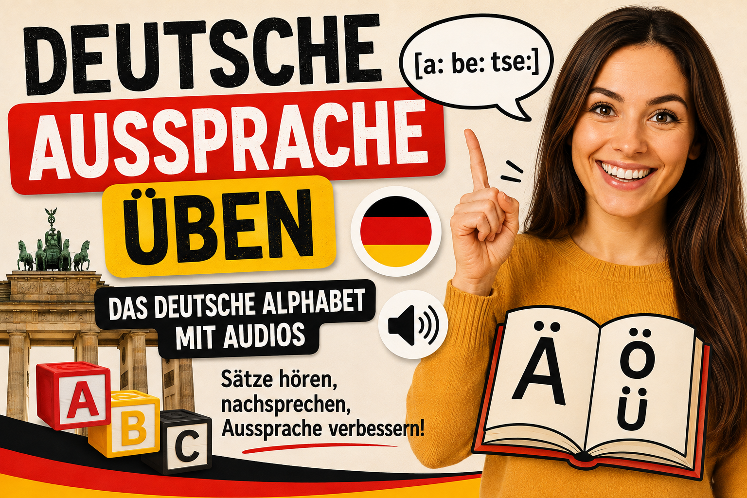Deutsche Aussprache üben – Das deutsche Alphabet mit Audios