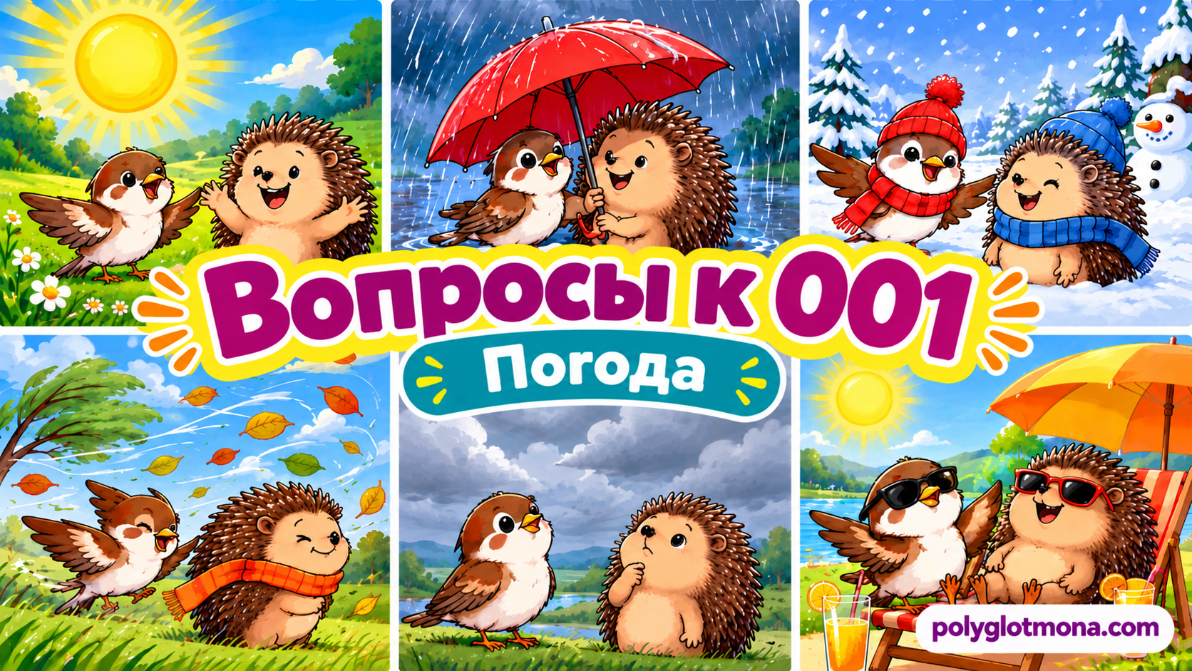 Защищено: 001 Вопросы к «001 Воробей и ёж в апрельскую погоду» – Тренируй вопросы и ответы о погоде